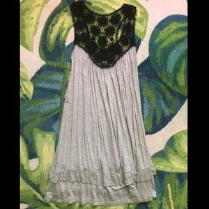 Gray dress with lace top